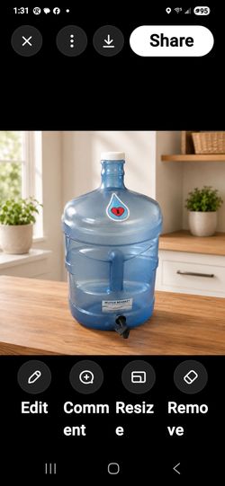 Plastic 5 Gallon Water Jug Dispenser w/ Spigot & Handle