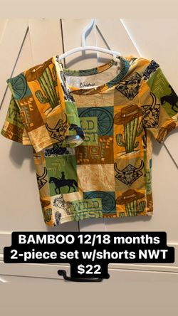 BAMBOO 2-piece set with shorts Western 12/18 months