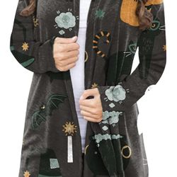 ZPWSHI Costumes for Women Halloween Lightweight Long Sleeve Open Front Plus Size Knitted Sweater Outwear Coat Tops