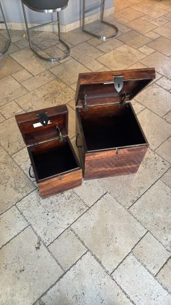 Hand Carved Solid Wood Storage Chests