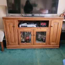 Oak Wood TV Stand Entertainment Center