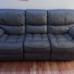 Leather Grey Couch