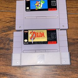 Super Mario World and Zelda A Link To The Past SNES