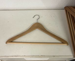 Wooden Clothes Hanger with Chrome Hook