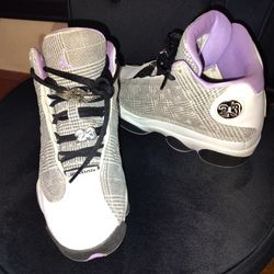 Jordan 13 Retro, Purple, Gray, White & Black, Size 4.5 Boys