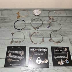 Alex and Ani bracelets, lot of 11 and 1 charm