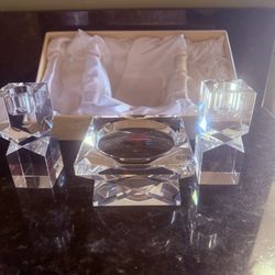 Oleg Cassini Crystal Pillar/Candlestick 