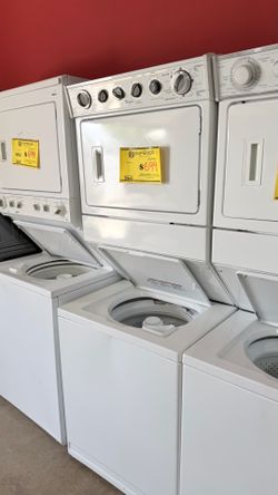 KENMORE STACKABLE WASHER AND DRYER PREOWNED WITH WARRANTY