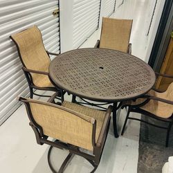 MALLIN BRAND High End Wrought Iron Table with Chairs Dinning Set