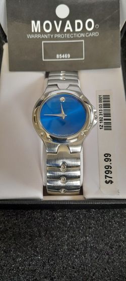  Blue Dial-Movado 47A4082N quartz Wristwatch

