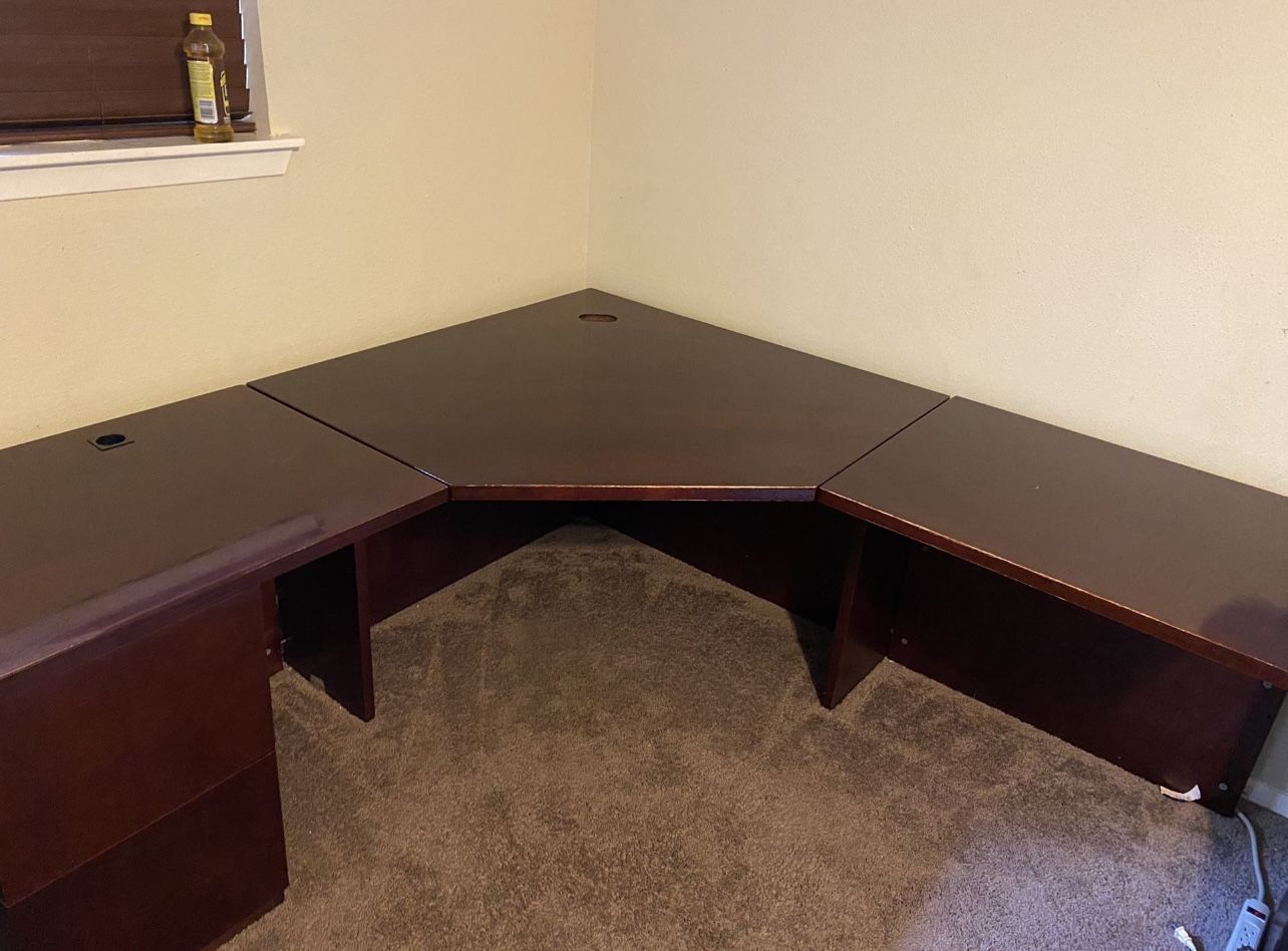 Large Solid Wood Corner Desk (Heavy)