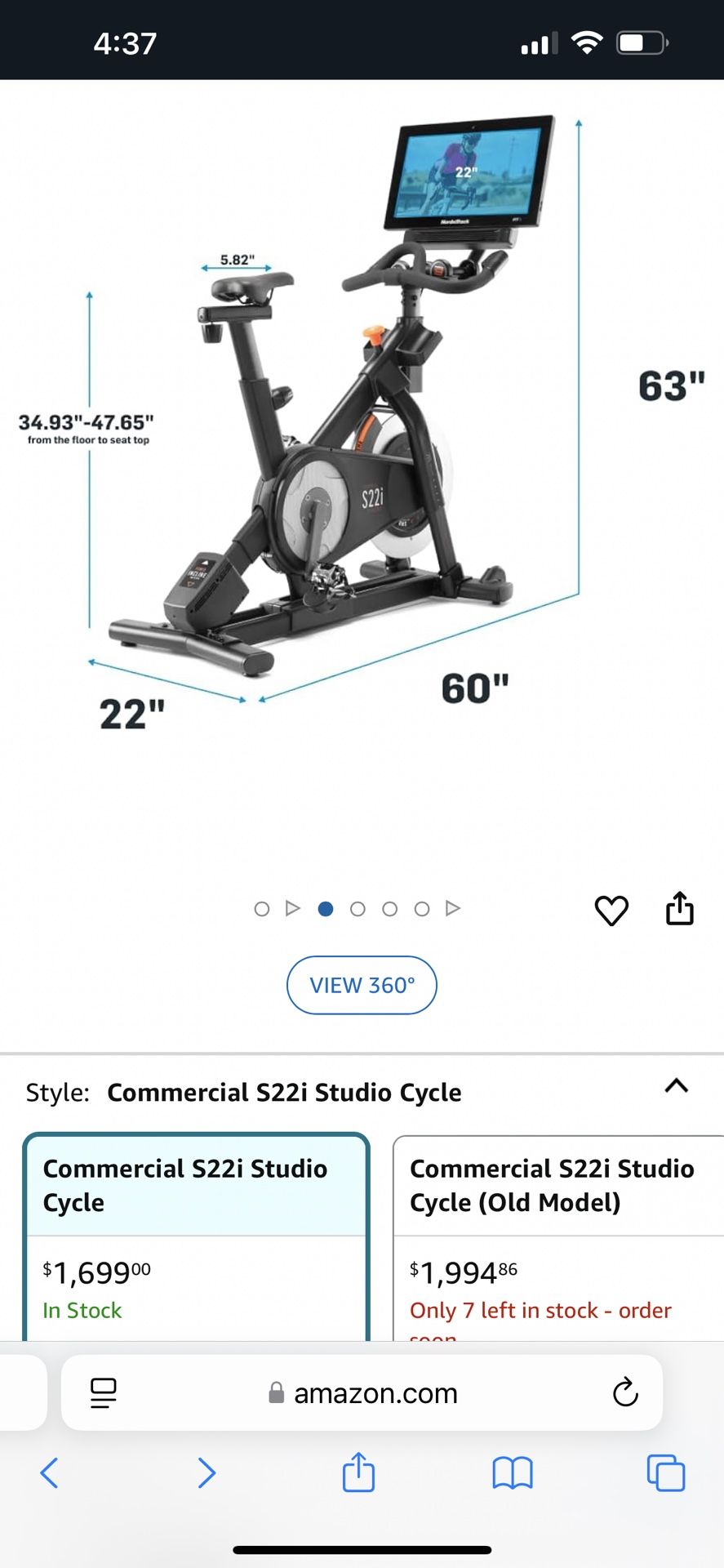 NordicTrack S22i Bicycle