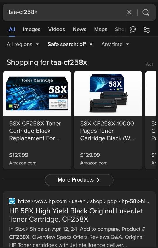Printer Toner TAA CF258X Computers & Accessories