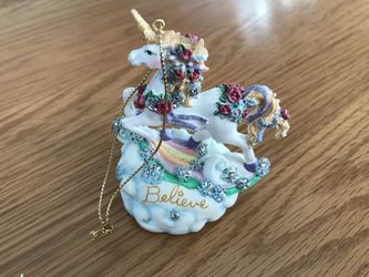 Vintage SF Music Box Co Unicorn ornament