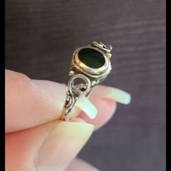 Beautiful Created Onyx Sterling Silver Ring Size 6, 7, 8. Please Specify Size 