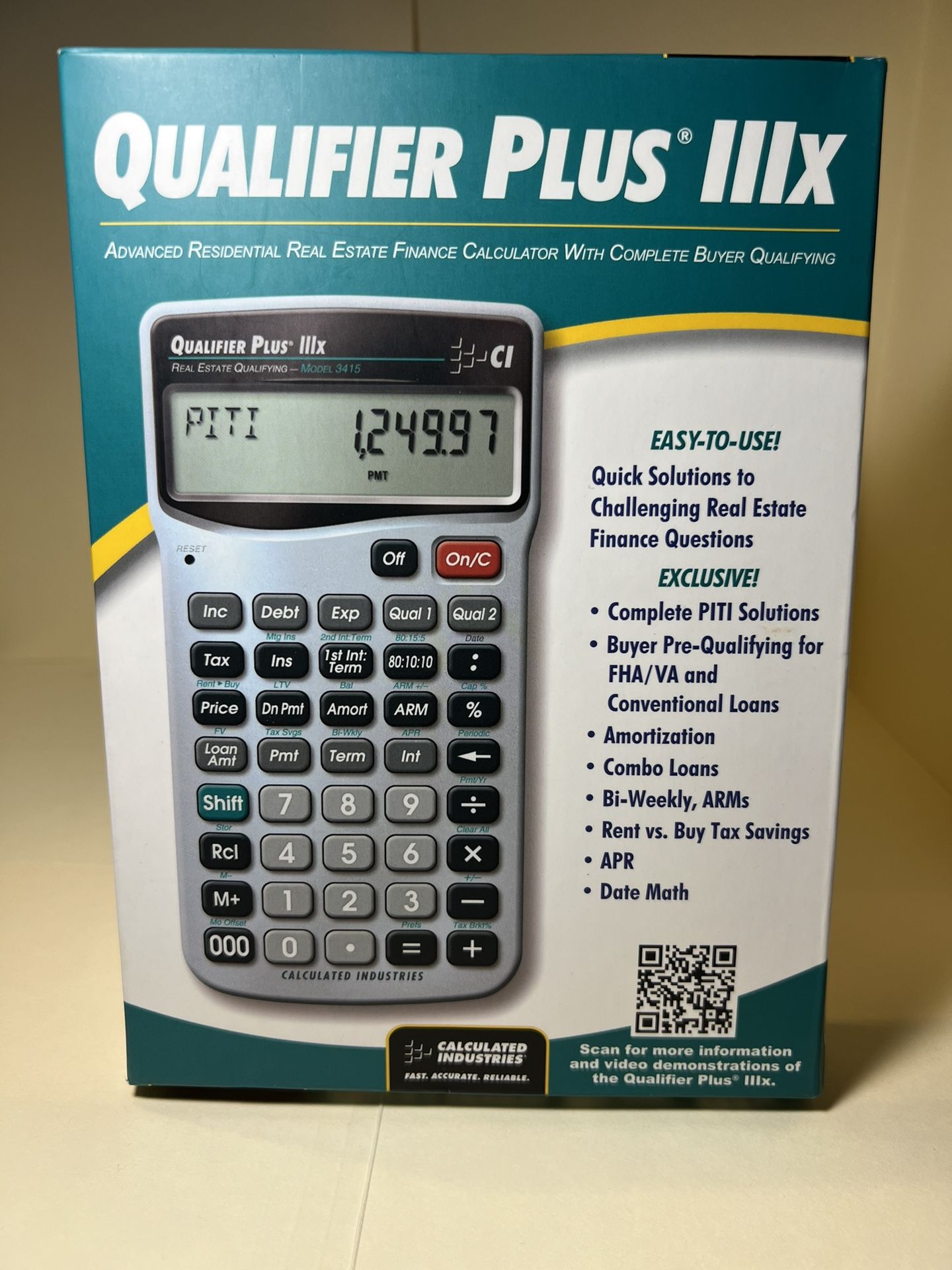 Calculated Industries Qualifier Plus IIIx 3415 Financial Calculator