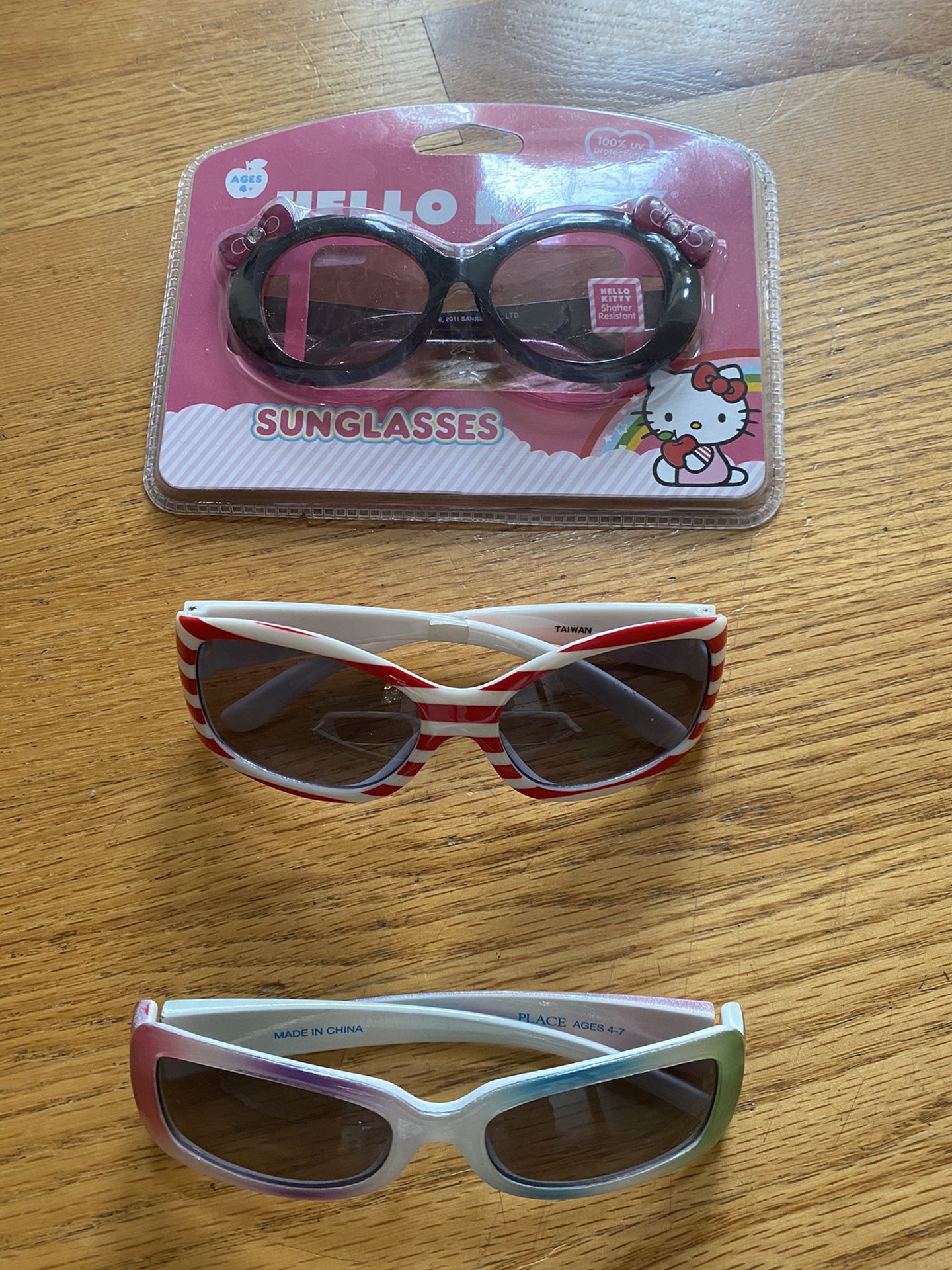 3 pairs of little girl sunglasses