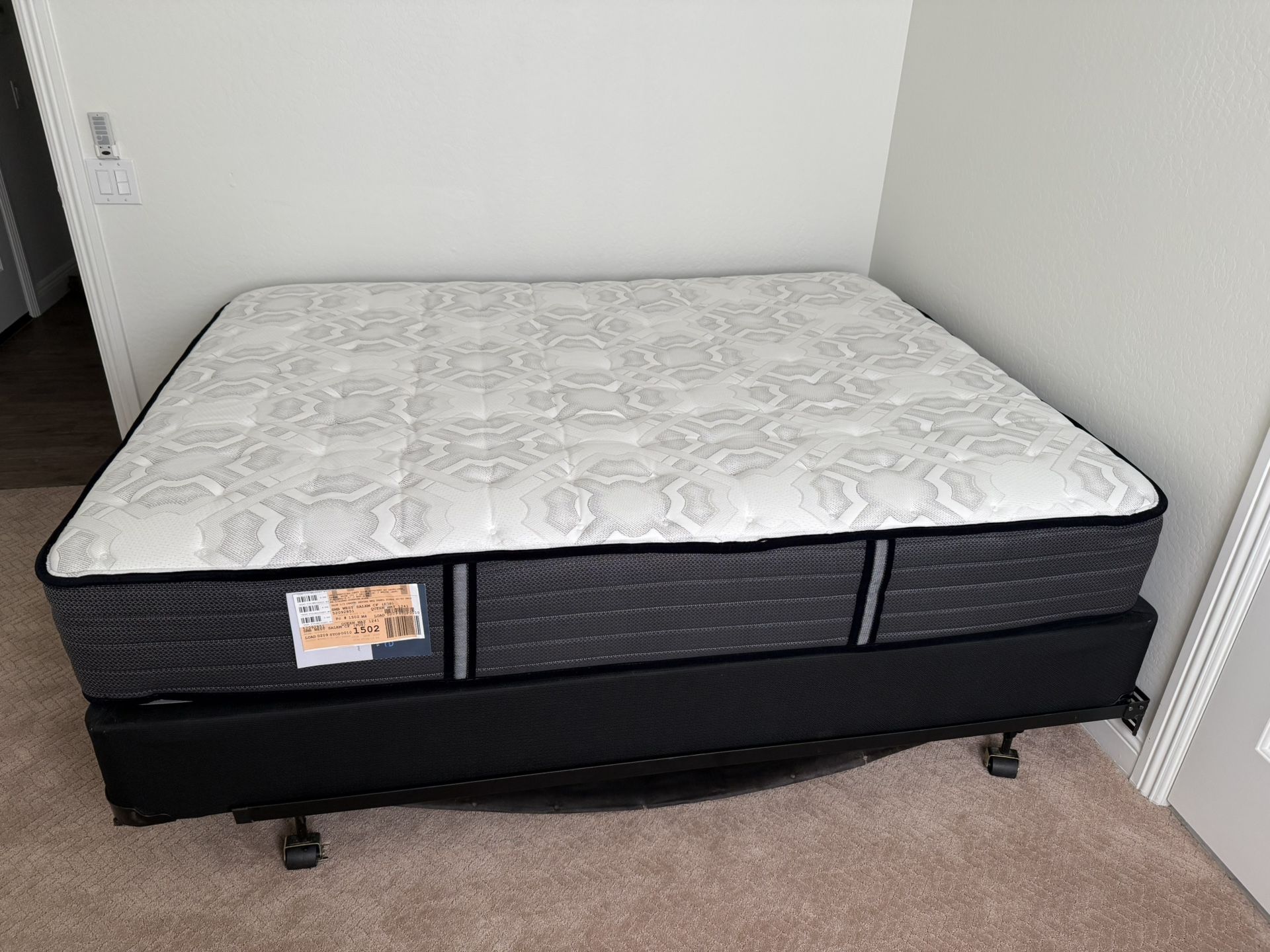 13″ Sealy/West Salem Queen Mattress + Box Spring Frame