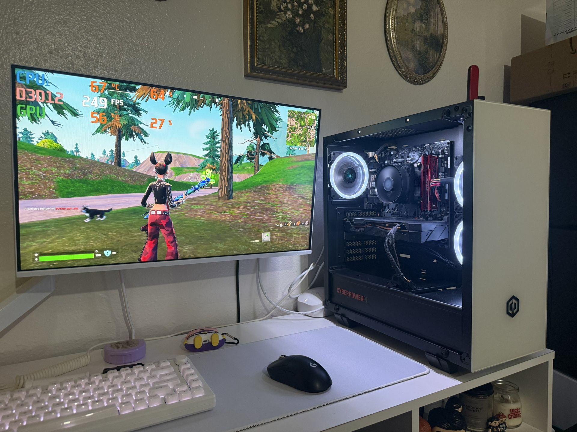 White Gaming Pc Computer Desktop RTX 2070 / Ryzen 7 2700X