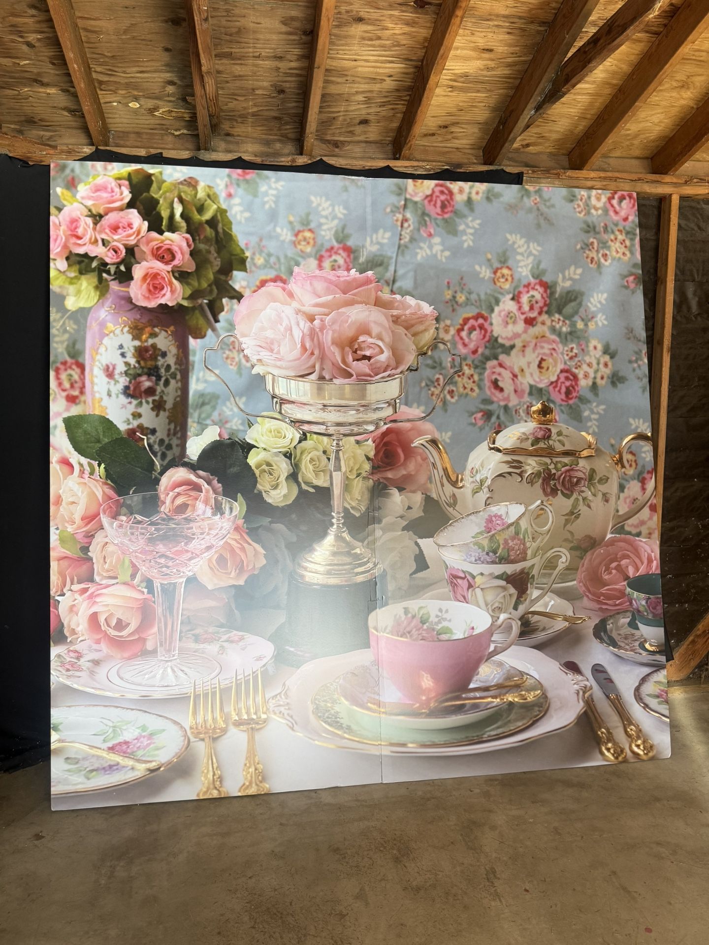 Tea Party Backdrop Wall Decoration