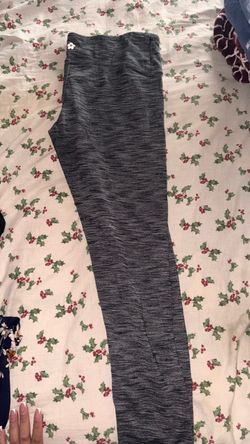 Gray Space-Dye Leggings with Flower Logo