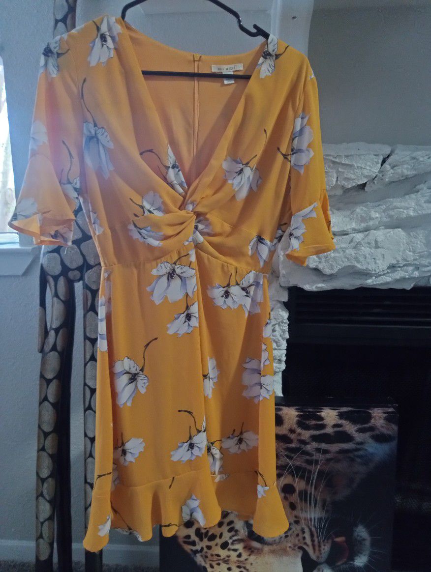Yellow Dress With White Flowers 