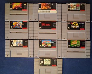 SNES Game Lot – 10 Super Nintendo Cartridges