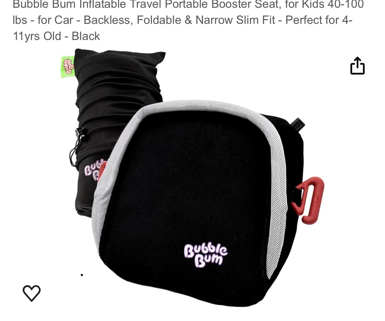 Bubble Gum Car Booster Seat