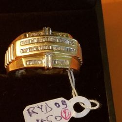 14k Yellow Gold Diamond 0.5ctw Ring Size 9