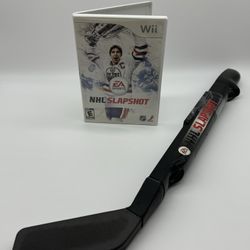 NHL Slapshot Game & Hockey Stick Attachment (Nintendo Wii) Complete In Box CIB