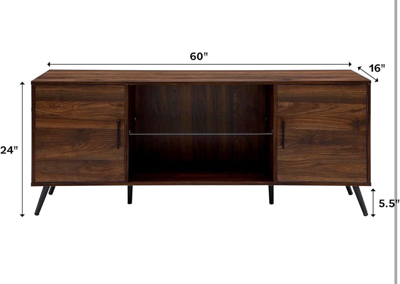 Mid-Century Modern Entertainment Center / TV Stand (60” Wide, Fits up to 68” TV)
