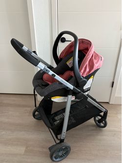 Evenflo Omni Plus Travel System with LiteMax Infant Car Seat, Shasta Pink