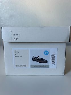 A New Day Women's Mary Jane Flats Black Mesh Buckle Strap Memory Foam 7.5