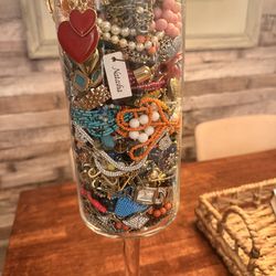 8lbs mixed jewelry jar…all are wearable