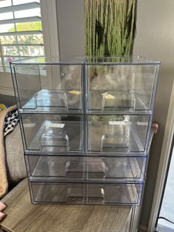 6 Pack Clear Stackable Storage Drawers