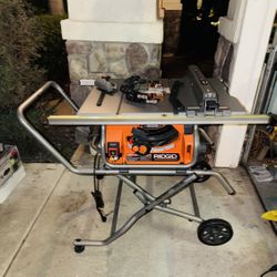 RIDGID 15 Amp 10 in. Portable Corded Pro Jobsite Table Saw with Stand New !!