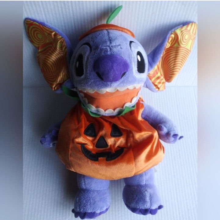 Stitch Build-A-Bear Workshop Halloween Disney RARE with Pumpkin Outfit with Tag