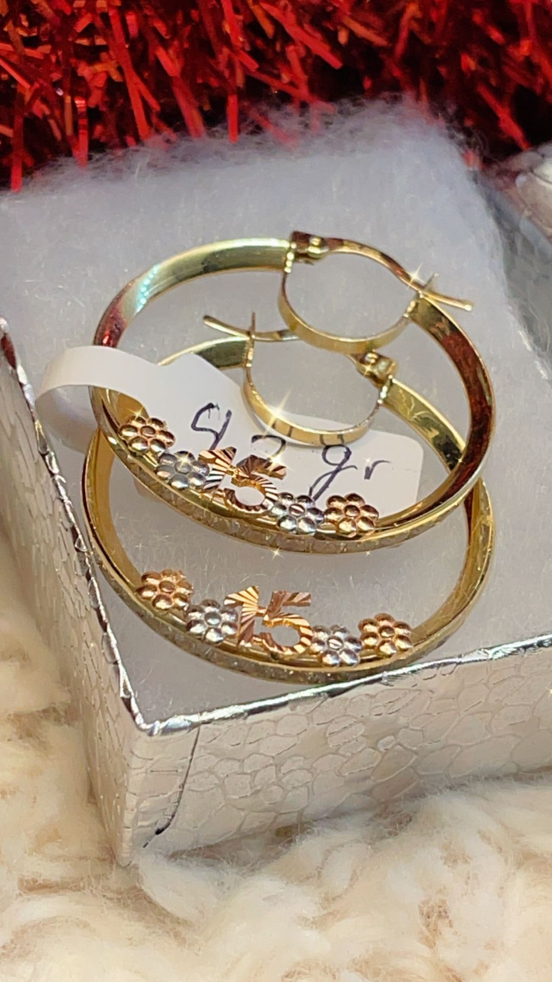 Hermosas Argollas De 15 Años Oró 14k $439