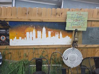 Art mural large format of city of Atlanata 60 x 30 inch