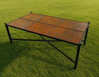 Wrought Iron Coffee Table with 6 tile Slate top - Measures L 48” W 24” H 19”