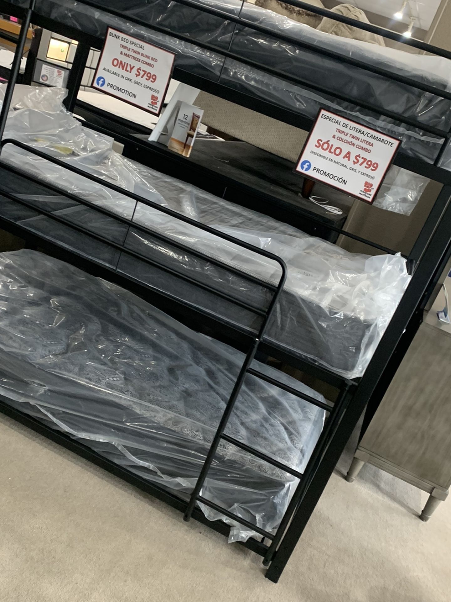 Triple Decker Bunk Bed W/ Mattress Combo For Only $799!!