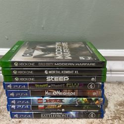 games for sell x box and playstations games for 5 dollars each, and 35 dollars for all