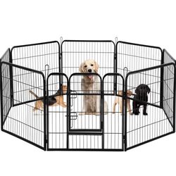 Heavy Duty Pet Playpen Dog Exercise Pen Cat Fence B, 40-Inch, Black