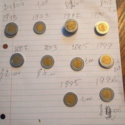 20 Coins.1 Pessa Coins Mexican 