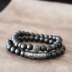Natural Stone Beaded Bracelet for Men 
