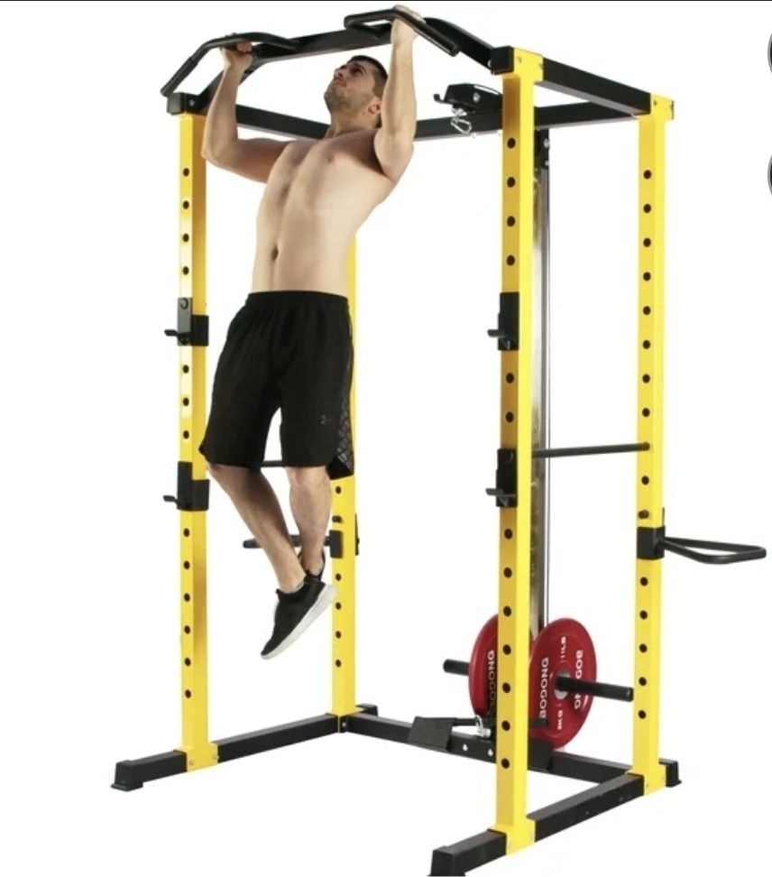 HulkFit Multi-Functional Adjustable Pro Series Power Rack Power Cage Exercise Equipment for Home Gym with Squat Rack Attachments and Accessories - Ben