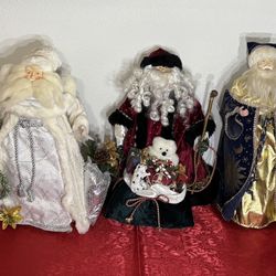 Set of Five 18”-20” large Old World Traditional Santas