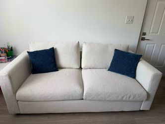 Modern Convertible Sofa Bed – Cream Fabric – Excellent Condition