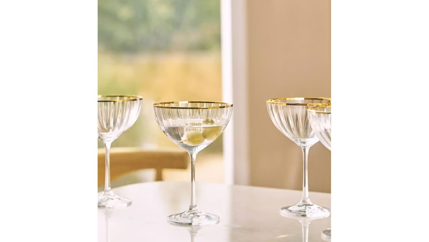 Anthropologie Waterfall Coupe Glasses, Set of 4