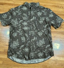 Chaps Men’s Button Up Shirt Brown Paisley Short Sleeve 100% Cotton Sz XL